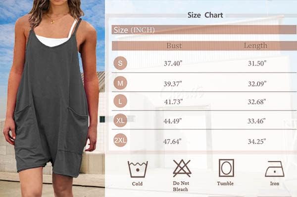 OUFEIYA Womens Casual Sleeveless Adjustable Strap Loose Solid Jumpsuits Baggy Stretchy Long Pant Romper Overalls with Pockets - Image 3