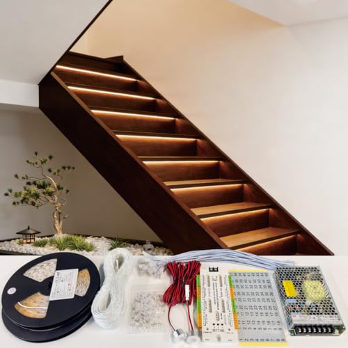 Kit de luces LED para escaleras con sensor PIR y controlador miniatura 1