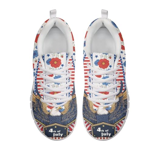 Image of Jeiento American Flag Shoes Men's Fashion Sneaker Sports Running Shoes Causal Travel Walking Flat Shoe Breathable