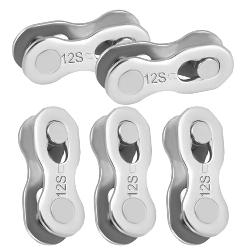 GZDAOXIA 5 Pares Conectores de Cadena de Bicicleta,EslabóN Perdido de Bicicleta,Eslabón de la Cadena de icleta,Acoplamiento RáPido Reutilizable,Eslabones de Acero,para Velocidad 12