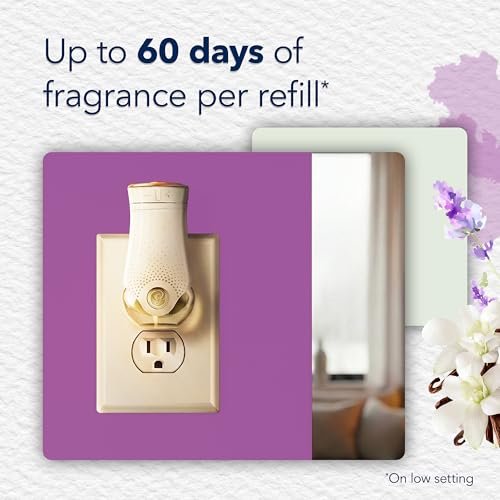 Image of Glade PlugIns Refills Air Freshener, Scented and Essential Oils for Home and Bathroom, Lavender & Vanilla, 3.35 Fl Oz, 5 Count
