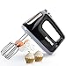 Price comparison product image Geepas 400W Hand Mixer | Electric Whisk, Handheld Food Collection Cake Mixer for Baking | 5 Speed Turbo & Eject Button, Extra Long Stainless-Steel Beaters & Dough Hooks for Whipping Cream, Black