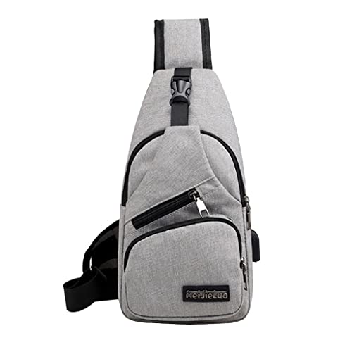 gazechimp Homens Da Moda Sling Chest Bag Outdoor Travel - Cinza