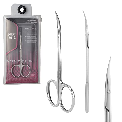 STALEKS PRO Expert 50 Type 3 Professional Cuticle Scissors - Pack of 1 - Model SE-50/3, Silver