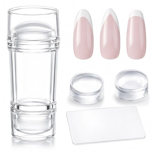 Kit French Manucure Nail Art Stamper Jelly Tampon Silicone Transparent