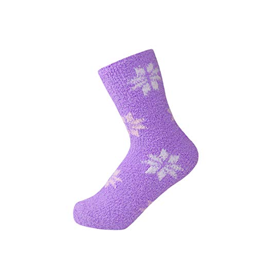 Image of Women's Fuzzy Plush Soft Slipper Socks, Fluffy Winter Holiday Cozy Value Pack Socks