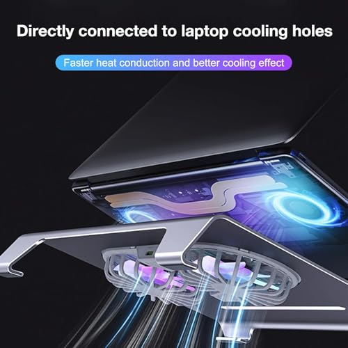 Soporte para laptop que evita sobrecalentamiento con doble ventilador Tipo C 5
