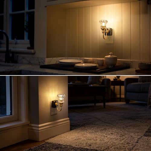 Image of DORESshop Night Light,Striped Flower Night Lights Plug into Wall 2 Pack