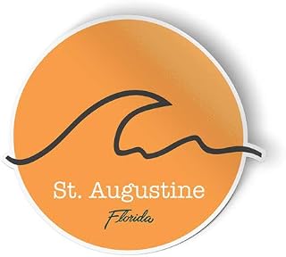Squiddy St. Augustine Florida Wave - Vinyl Sticker Decal for Phone, Laptop, Water Bottle (2.5" high)