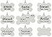 IO tags Personalized Laser Etched Stainless Steel Pet Print Bone ID Tags for Dog and Cat (1" Round)