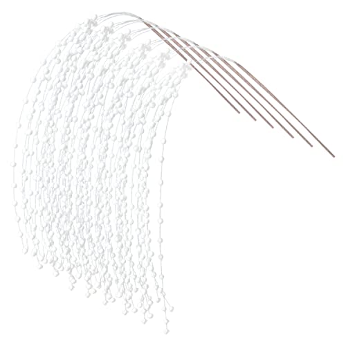 76.5 CM Glitter Christmas Picks Sprays Set of 6 Artificial Glitter Berry Stems Decorative Twigs Glitter Branches Berry Pick for Xmas Tree Flower Arrangement Wreath Garland and Home Decoration (White)