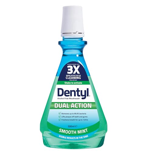 Dentyl Dual Action Smooth Mint Plaque-Reducing CPC Mouthwash, 500ml