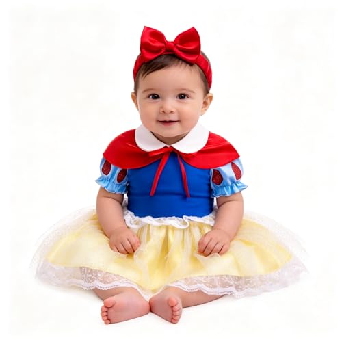 Beipegin Disfraz Princesa Niña Bebé Cuento de Hadas Vestido Princesa Niña con Diadema Disfraz Bebe Disfarce Halloween Carnaval Bebe 3 18 Meses