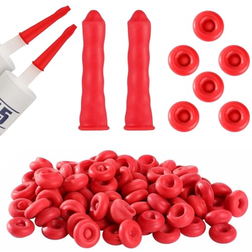20pcs Caulk Cap Covers, Caulk Nozzle Cap Saving Sealer Tube Caps Red Caulk Caps Silicone Sealant Nozzles for Sealing and Protecting Caulk Tube Sealant Gun