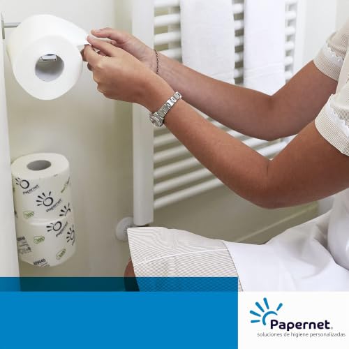 Papel higiénico Papernet Bio Tech de 2 capas con 96 rollos estándar blancos 6