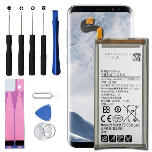TGXJI Replacement Battery for Galaxy S8,3000mAh EB-BG950ABE Replacement Battery for S8 SM-G950W with Tool Repair Kit