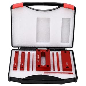 Height Gauge Blocks, 9PCS Setup Blocks Aluminum Alloy Metric Gauge, Woodworking Setup Bars for Milling Machine Table Saw, Laser Etched Scales with Storage Box