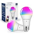Lightinginside Smart Light Bulb 100W Equivalent, 1350lm 11W WiFi Smart Bulb Compatible with Alexa/Google Assistant, A19 E26 Color Changing Light Bulb No Hub Required, 2.4GHz WiFi Only, ETL Listed,2PCS