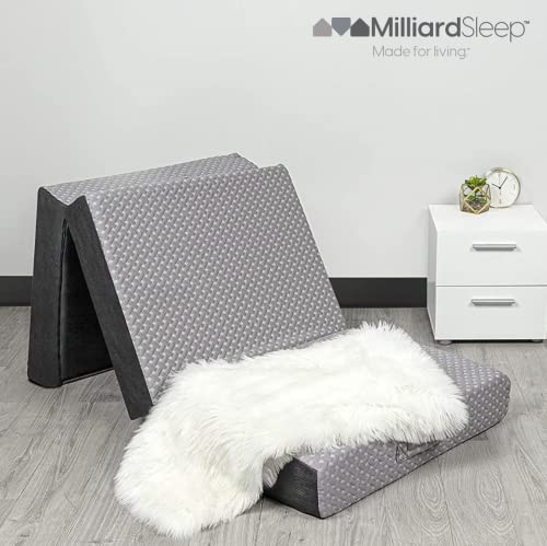 Milliard Deluxe Folding Mattress, 6 Inch Memory Foam Narrow Twin Size Mattress with Washable Cover, Portable Floor Mattress for Travel, Camping, and Guests, CertiPUR-US Certified (75" x 31" x 6") by Milliard - Used condition - Image 6