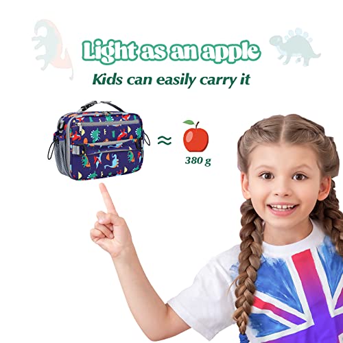 Maelstrom Lunch Box Kids,Expandable Kids Lunch Box,Insulated Lunch Bag For Kids,Lightweight Reusable Lunch Tote Bag For Boy/Girl,Suit For School/Picnic,9L,Dinosaur #TOP3