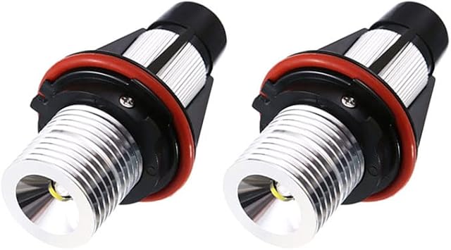 2pcs 1000LM Angel Eyes Light Car LED Bulbs Halo Ring Marker 5W 6000K White for BMW E39 E53 E63 E64 (White)