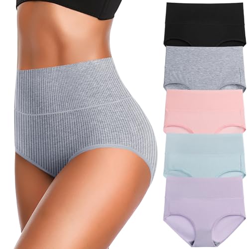 JojoQueen Women's Underwear Supersoft Womens Underwear Cotton High Waist Soft Breathable Stretchy...