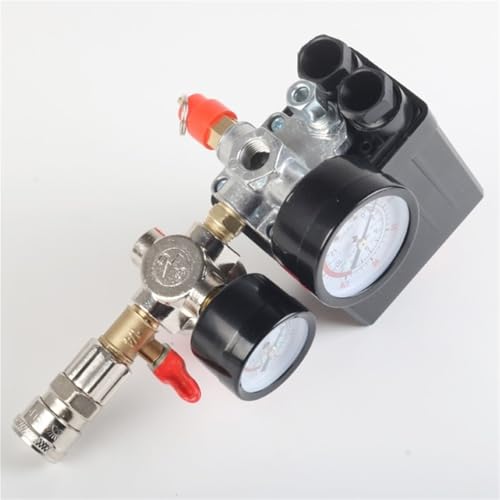 Régulateur compresseur air 90-120PSI avec pressostat et double manomètre