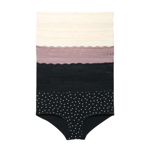 Image of Marks & Spencer Women's 5 Pack Cotton Lycra & Lace High Rise Short