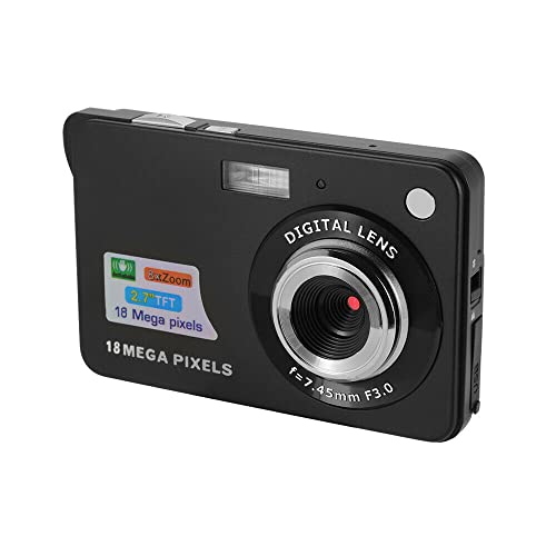 Acuvar Câmera digital Megapixel de 18 MP com tela LCD de 2,7 polegadas, bateria recarregável, foto e