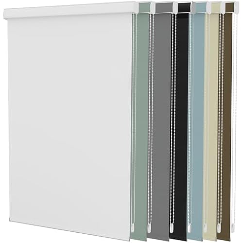 MYshade Custom Size Roller Shades Corded Blackout Binds with Valance, Light Blocking Fabric Room Darkening Customized Roller Blinds for Indoor Windows Shade Inside Outside Mount