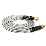 Cesun 10 FT Metal Garden Hose, Drinking RV Water Hose, Reinforced Metal Fittings, Dehumidifier Drain Hose Connector Extension, Reel Extender for Yard -  Cesun Tech