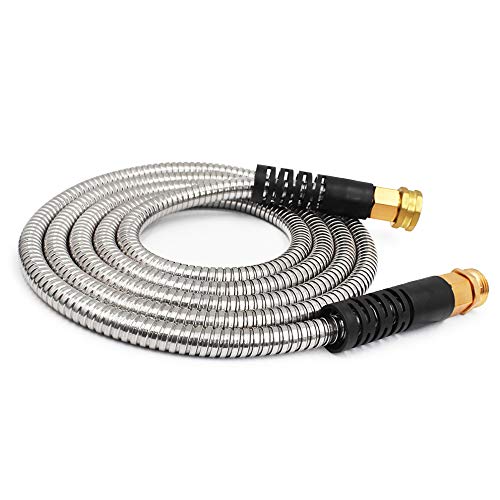 Cesun 10 FT Metal Garden Hose, Drinking RV Water Hose, Reinforced Metal Fittings, Dehumidifier Drain Hose Connector Extension, Reel Extender for Yard -  Cesun Tech