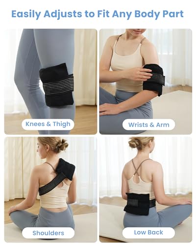 2 Ice Packs for Injuries Reusable, Cold and Hot Packs for Injuries, Joint Pain, Muscle Soreness, and Body Inflammation, with Wraps, Adjustable for Knees, Back, Shoulders, Arms, and Legs