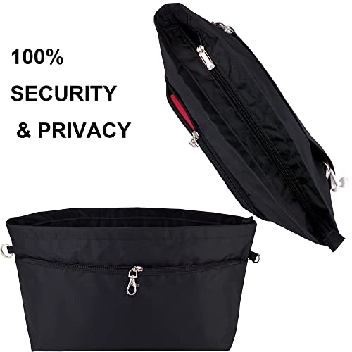 Time Wing Handbag Tote Purse Organizer Insert Bag Liner Shaper Pocketbook Divider Zipper 11 Pockets Compartments X Large Black #TOP3