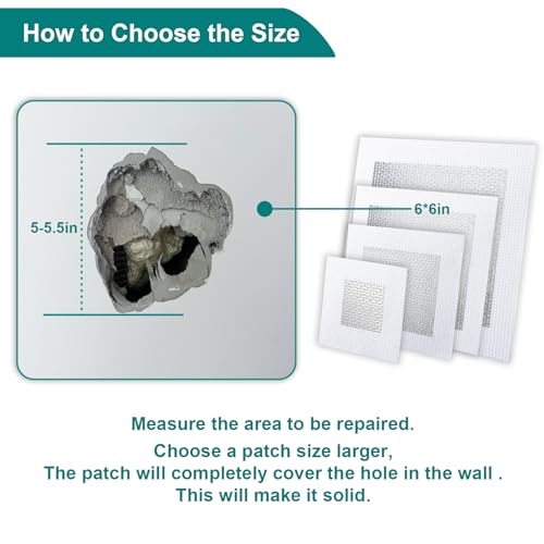17 PCS 2/4/6/8 Inch Drywall Repair Kit Wall Hole Drywall Tools Aluminum Mesh Drywall Patch Kit Erase A Hole Drywall Repair with Scraper and Sandpapers - Thumbnail 6