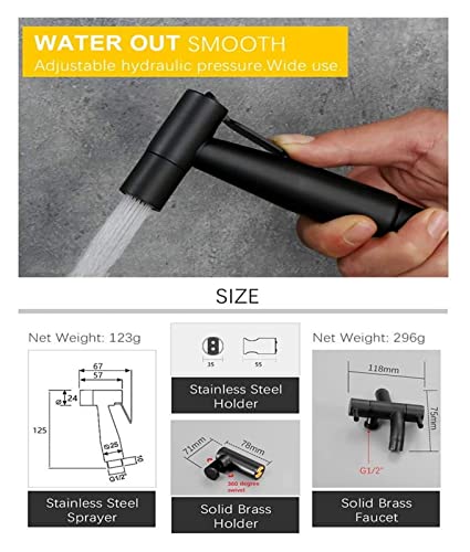 Set de douche noir mat haut de gamme avec mitigeur double commande - 7