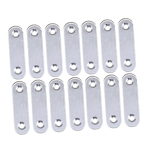 OSOLADY 20pcs Stainless Steel Angle Iron Straight Bracket Connector Bracket Straight Brace Bracket Mounting Brackets Steel Corner Connector Joint Bracket Flat Bracket Steel Bracket Silver