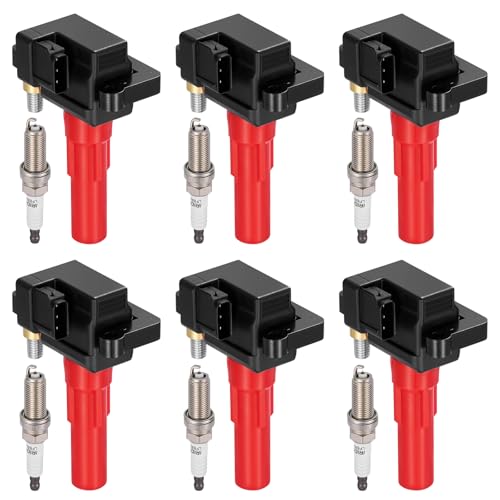 Image of BDFHYK 6 Ignition Coil Pack UF666 and 6 Iridium Spark Plug 6619 Compatible with Subaru 2010-2019 Legacy, 2010-2019 Outback, 2010-2014 Tribeca 3.6L H6 Coil for GN10666 COP584 1788537 C864