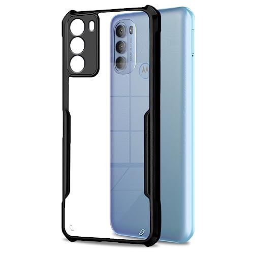 Image of Fashionury Crystal Clear Back Cover Case for Motorola G31 | 360 Degree Protection | Transparent Back Cover Case for Motorola G31 Black Bumper