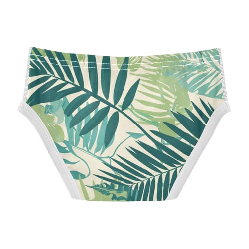 KLL Tropical Palm Leaves Fern Leaf Little Boys Soft Boxer Briefs Cute Children Panties2