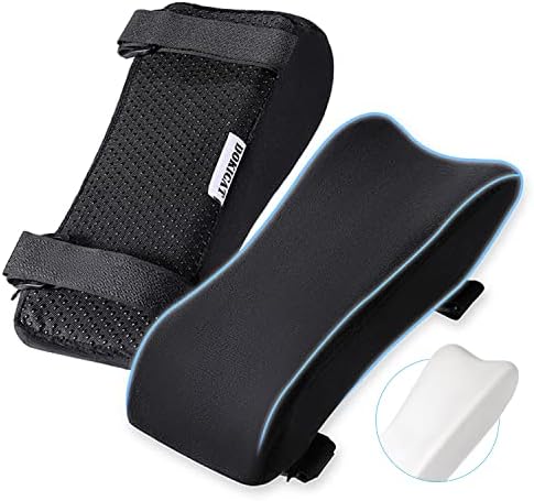Dokicat Ergonomic Memory Foam Office Chair Armrest Pads, Gaming Chair Arm Rest Cover Pillow, Elbow Support Cushion for Computer, Wheelchair and Desk Chairs (Set of 2)