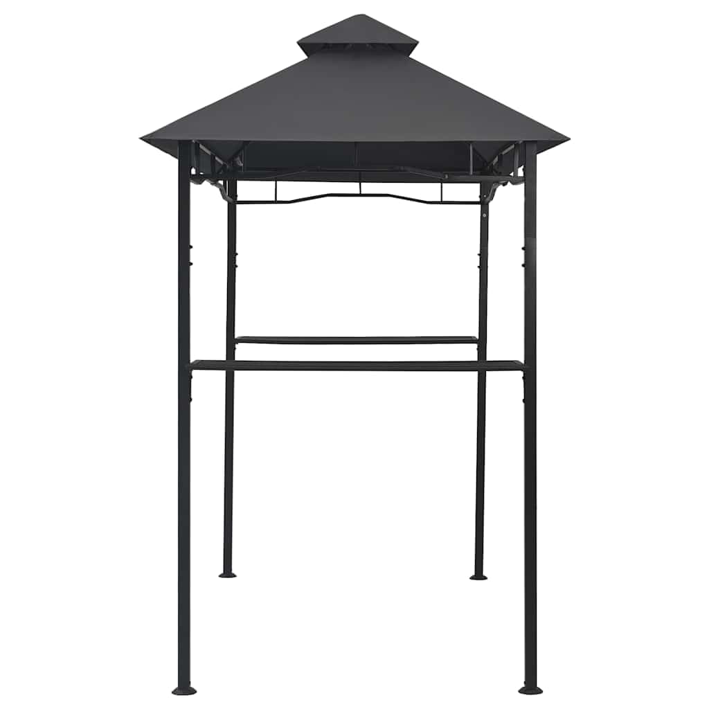 Belvédère de Barbecue en Acier Anthracite 240x150x255 cm avec Double Toit résistant aux intempéries et comptoirs de Bar pour terrasse Jardin extérieur Patio Ombre Protection