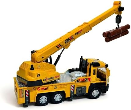 Oyuncak Sesli ve Işıklı Metal 1:28 Ölçek Çek Bırak İnşaat Araçları Kapıları Açılabilen Die Cast Model İş Makinaları (Vinç-1) - Görsel 6
