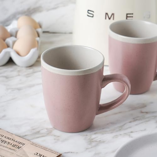 Image of Stone Lain 16-Piece Stoneware Dinnerware, 2-Tone, Speckles, Pink and Cream, 16 Piece Set