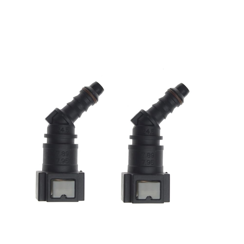 Bcdskzavu 2Pcs Fit For 2/5/10X 7.89 Id6 45° Car Line Hose Coupler Quick Release Connector Line Nylon Hose Coupler Carburetor Part(2Pcs)