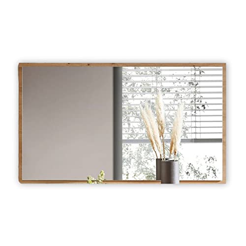Stella Trading Memphis - Espejo de Pared Moderno en Aspecto de Roble Artesano, Espejo Grande para Pasillo y Perchero, 120 x 70 x 2 cm (Ancho x Alto x Profundo)