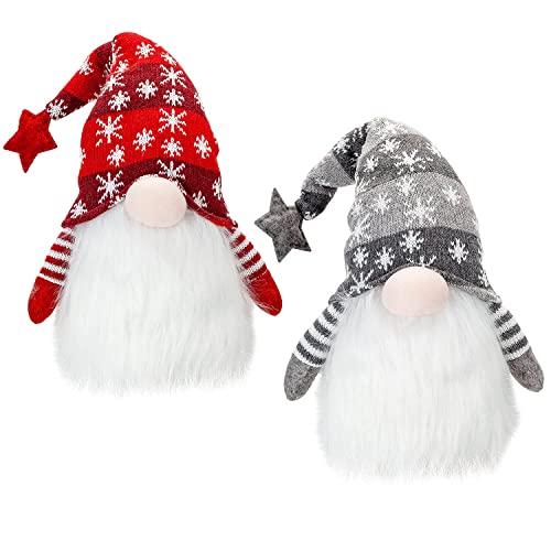 PMS Small Grey Sitting Christmas Gonk 9 Inch Cute Festive Gnome Decorative Home Plush Figure