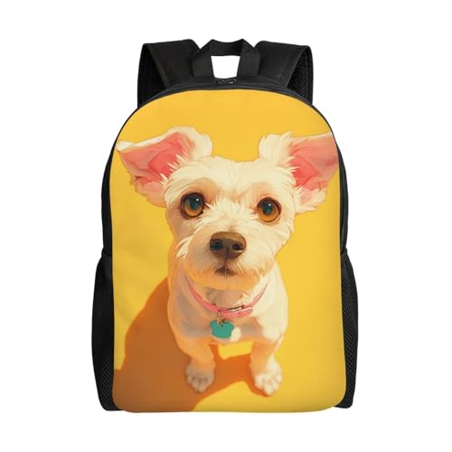Trendy Unisex 16 Inch Backpack Puppy Brown Eyes Modern Aesthetic for Fashion - Forward Commutes Errands & Leisure