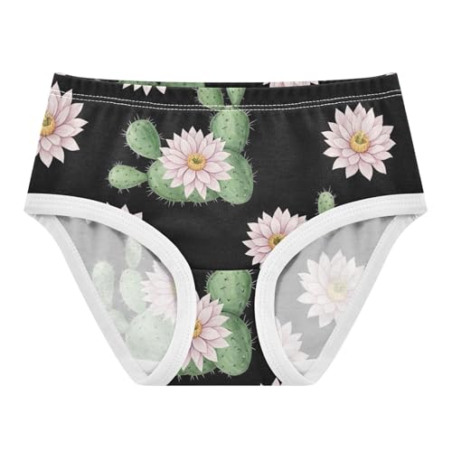 Cotton Toddler Underwear Floral Watercolor Floral Flowers Cactus Panties for Girl Fancy Briefs Kids Undies 2t