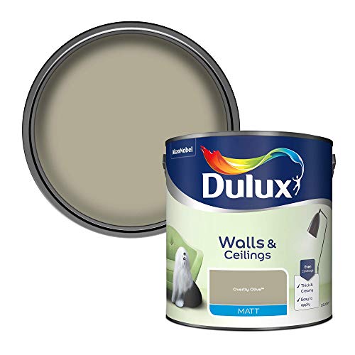 Dulux Walls & Ceilings Matt Emulsion Paint Overtly Olive 2.5 Litres